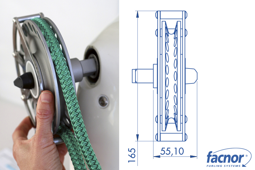 Enrouleur Electrique EF+550 24V / 20M50 pour étai Ø14mm (ajouter kit  lattes/cardan/axe) - Facnor